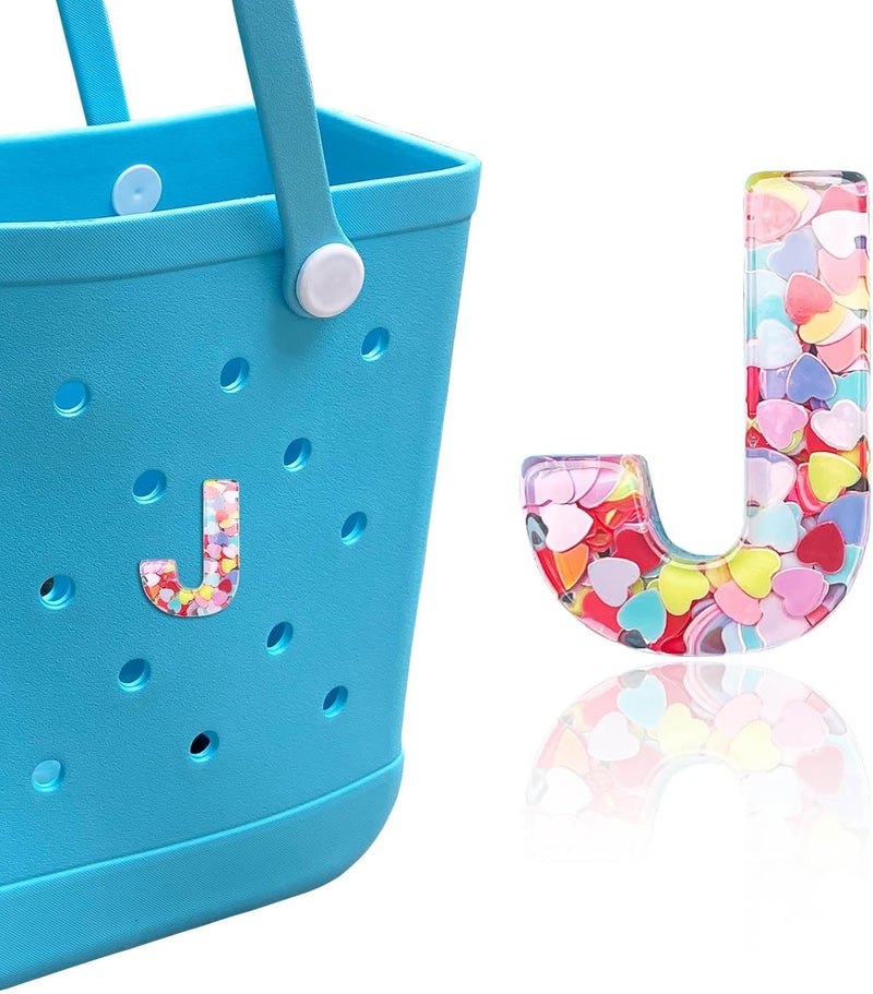 HLUWA Letter Charms for Bogg and Simply Southern Bags - Alphabet Sequin Lettering Accessories, Insert Decorative Letters for Handbag, Beach Tote - Image 1